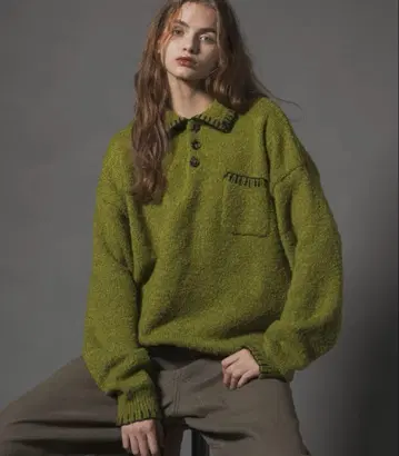 CIVVY Stitched Knit Polo Top