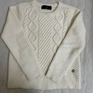 SHIP 울 100% 아이보리 케이블 짜임 스웨터