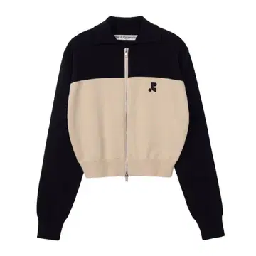 집업 니트 가디건 블랙 베이지