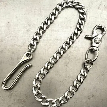 스테인리스 놋쇠 키헤이 지갑 체인 12mm 빈티지 실버