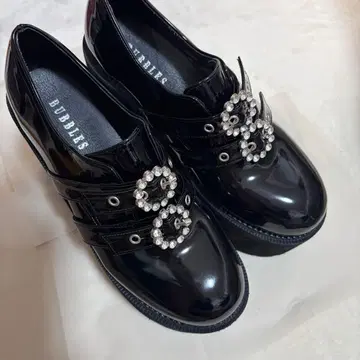 bubbles 더블 버클 통굽 신발 40 힐 13cm