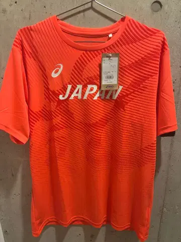 asics JAPAN T셔츠 XL 오렌지 (일본 대표 응원T셔츠)