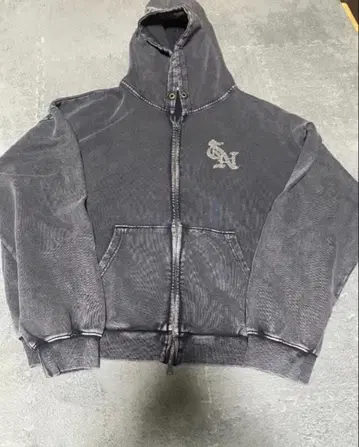 such a stan 로고 집 후디 블랙