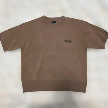 Spick & Span 로고 자카드 하프 슬리브 니트