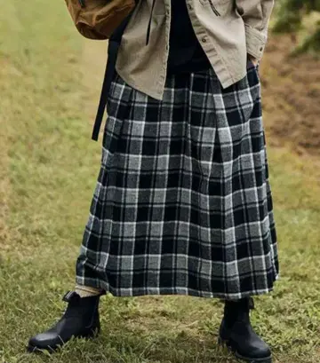 써니클라우드 모노톤 체크 스커트 M 펠리시모