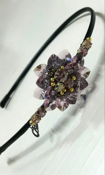 컴플렉스 비즈 머리띠 퍼플