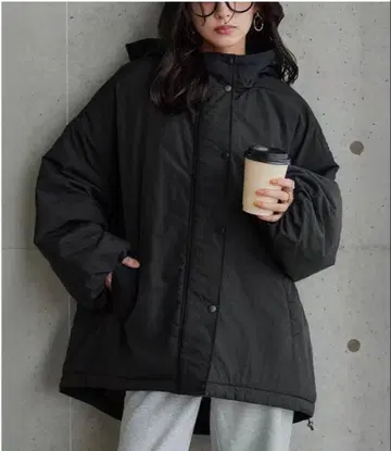 고베 레터스 충전솜 후드 부착 롱 몬스터 블루종