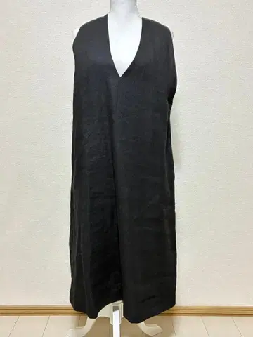 린넨 100% 슬리브리스 롱 원피스 F