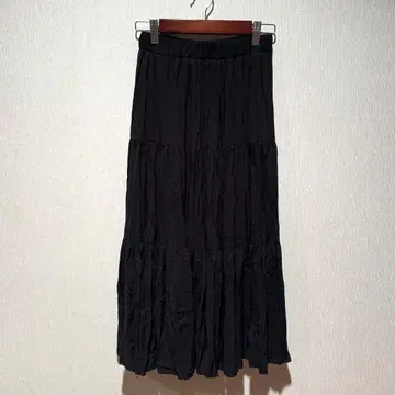 [ 거의 미사용 ] nairo 와셔 플리츠 스커트 블랙 S