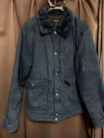 Brixton 네이비 퍼 옷깃 자켓 M