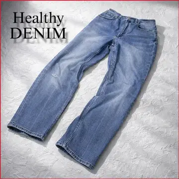 헬시 데님 하이웨스트 보이즈 라이크 스트레이트 무릎 크러쉬 일본제