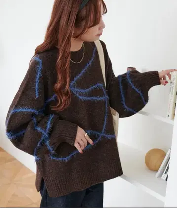 DISCOAT 멜란지얀 선 패턴 풀오버