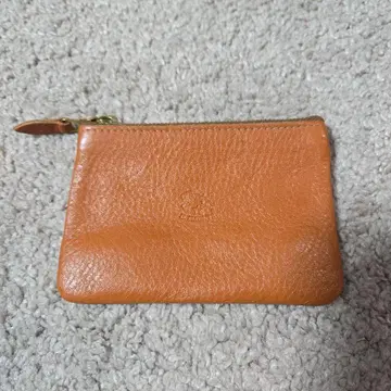 IL BISONTE 오렌지 가죽 코인 케이스