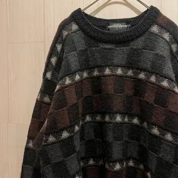 빈티지 구제 의류 니트 레트로 올 패턴