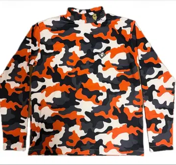 V12 골프 모크넥 셔츠 카모플라주 오렌지 XL 사이즈