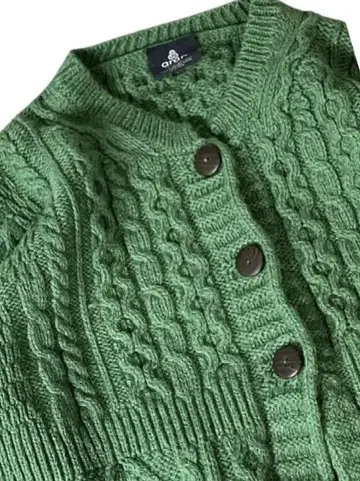 아란 울 밀즈 / 아일랜드 제 피셔맨 가디건 케이블 XL