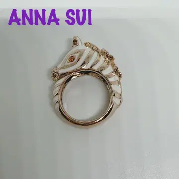 ANNA SUI 제브라 헤드링 얼룩말 반지 골드 x 화이트
