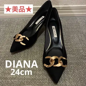 [ 새상품급 ] DIANA 펌프스 마블 체인 사이즈 24cm 블랙