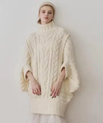 즉시 구매 OK LA BELLE ETUDE 케이블 BIG 니트 원피스