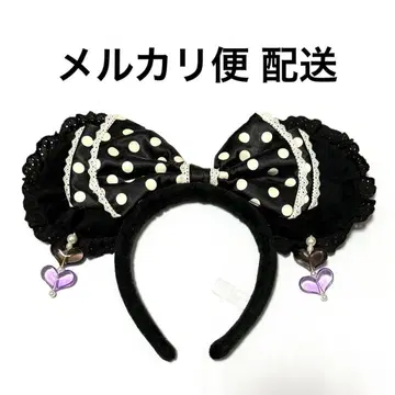 도트 리본 머리띠 TDR 디즈니 미니 머리띠 하트 귀찌