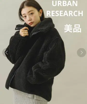 새상품급 어반 리서치 스탠드 카라 리버서블 보아 블루종 보아 블랙