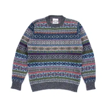 새상품 제이미슨 페어아일 크루넥 스웨터 셰틀랜드 그레이 36