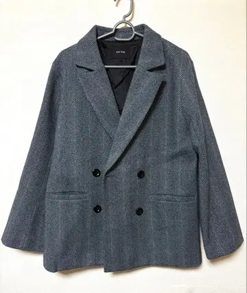 헤링본 더블 브레스트 자켓 F 사이즈