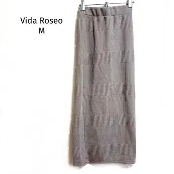 비다 로제오 새상품 니트 롱 스커트 보더 편직 뒷밴딩 슬릿