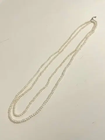 미사용 새상품 2연 담수 펄 목걸이 120cm Mal.레레레님