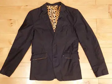 glamb 테일러드 자켓 블랙 레오파드 무늬