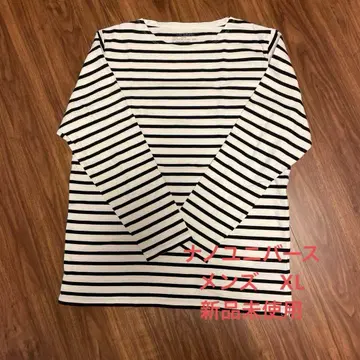 미사용 새상품! 나노 유니버스 보더 티셔츠 화이트 x 블랙 XL