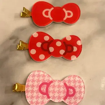 키티전 리본 클립 헤어 클립