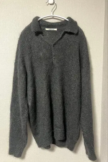 BRUSHED SUPER KID MOHAIR KNIT POLO