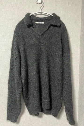 BRUSHED SUPER KID MOHAIR KNIT POLO