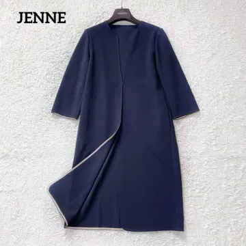 JENNE 제뉴 노카라 롱 자켓 네이비 완판템 겉옷 S
