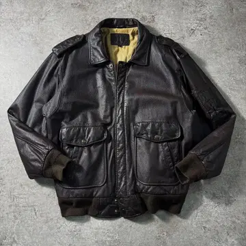 [ 90s ] G-1 A-2 플라이트 가죽 자켓 무스탕 옷깃 보아