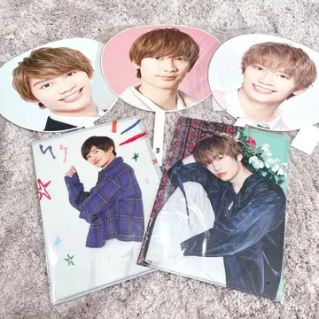 나니와단시 후지와라 죠이치로 굿즈 묶음 판매 점보 부채 클리어 파일