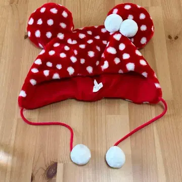 디즈니 팬캡 미니 도트 물방울 빨간색