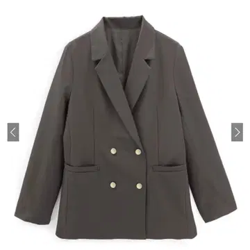 그레일 더블 버튼 테일러드 자켓 차콜 al275