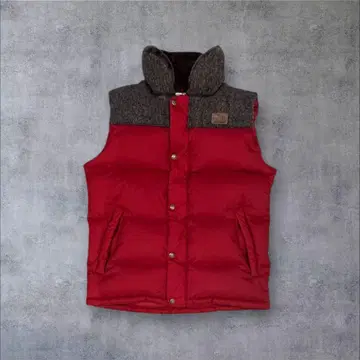 THE NORTH FACE 다운 베스트 빨간색 남성용 XL 해리스 트위드