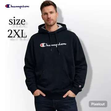 챔피온 champion 후드 맨투맨 2XL 블랙 빅 루즈 구제 의류