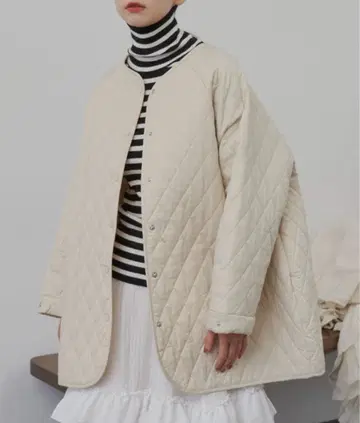 Libra Cue 퀼팅 자켓 베이지