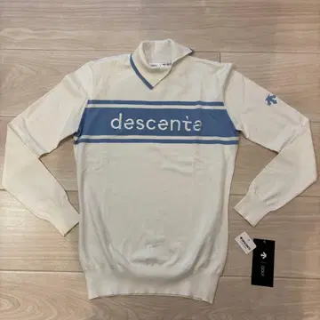 descente 여성용 스웨터 화이트/블루