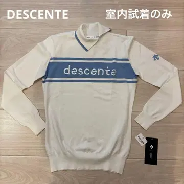 descente 여성용 스웨터 화이트/블루