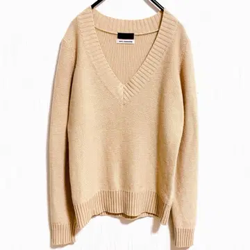 캐시미어 100% V넥 니트 베이지 PROFILE