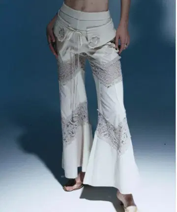 Seivson 2-Way Layered V-Cut Lace Pants
