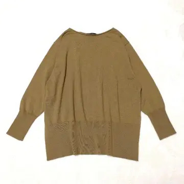 Liesse 리에스 울 니트 풀오버 보트넥 슬릿 브라운