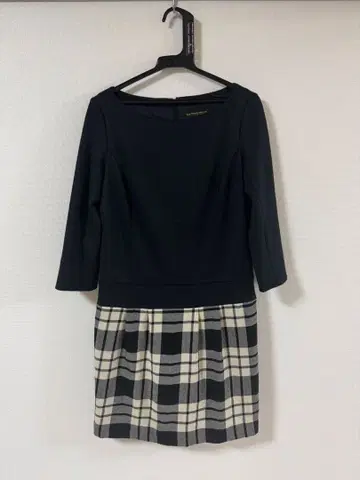 23구 블랙 체크 무늬 원피스