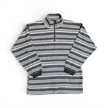 90s unknown 네이티브 무늬 하프 지퍼 구제 빈티지