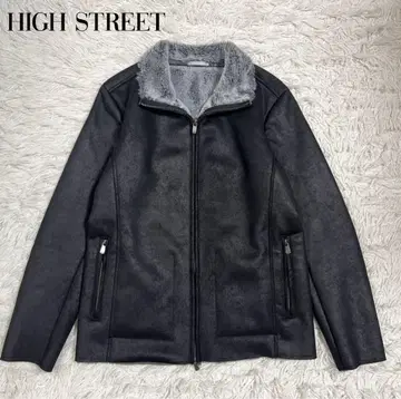 [새상품급] HIGH STREET 페이크 무스탕 자켓 블랙